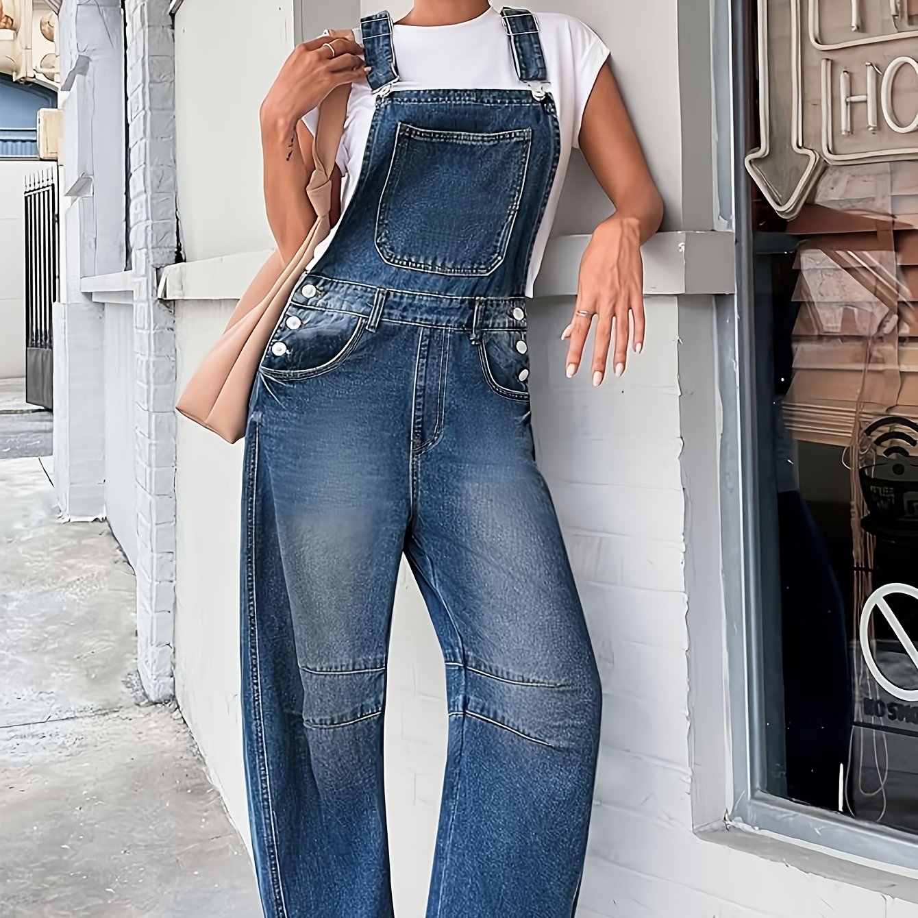 Image of Vintage American-style Overalls With Suspenders, Height-enhancing, High-end, Trendy, Versatile, Casual, Easy To Match, Suitable For Commuting, Dating, And Internet Celebrity Style