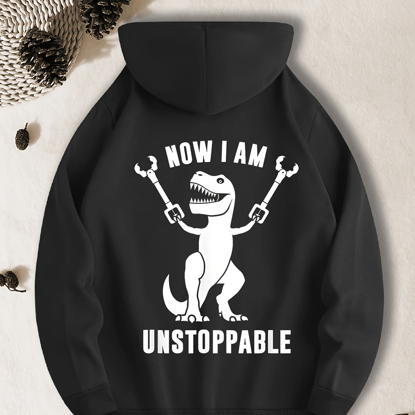 TEMU Dinosaur Men's Casual Comfortable Versatile Hooded Sweatshirt