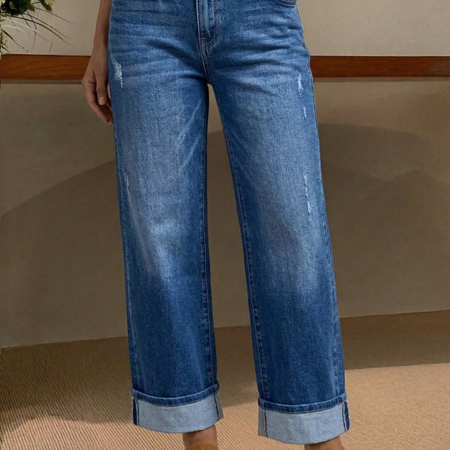Temu – TEMU 2026 Straight Leg Jeans For Women Straight Leg Jeans Casual Denim Pants With Pockets Distressed Jeans Light Wash Jeans Jeans Relaxed Fit Ripped