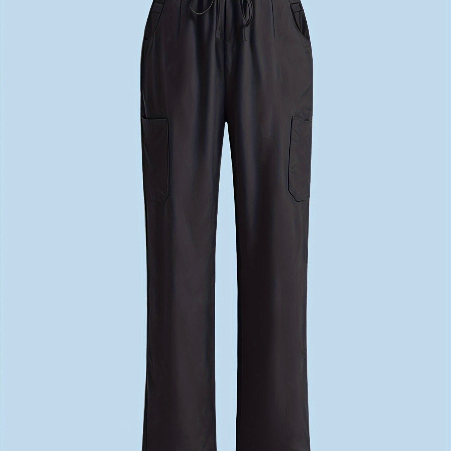 TEMU Elegant Solid Color Women's Nurse Pants With Multiple Pockets Yt-0405