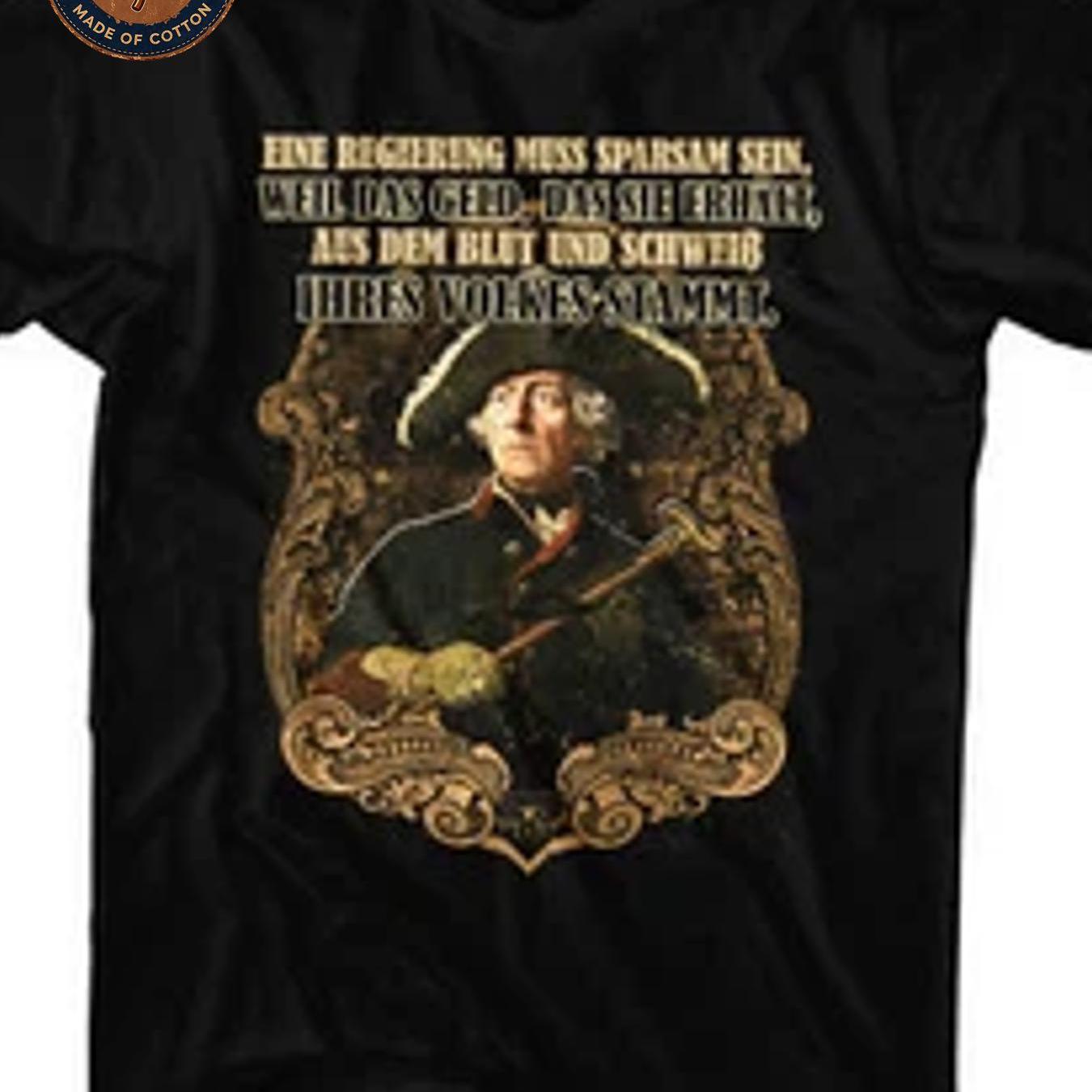 Image of Men's T-shirt Frederick Prussian King Graphic Print T Shirt Unisex Casual Cotton Breathable Soft Streetwear Summer Casual Attire Outdoor Daily Single Washable Family Printed Wearing Round Fit Concert