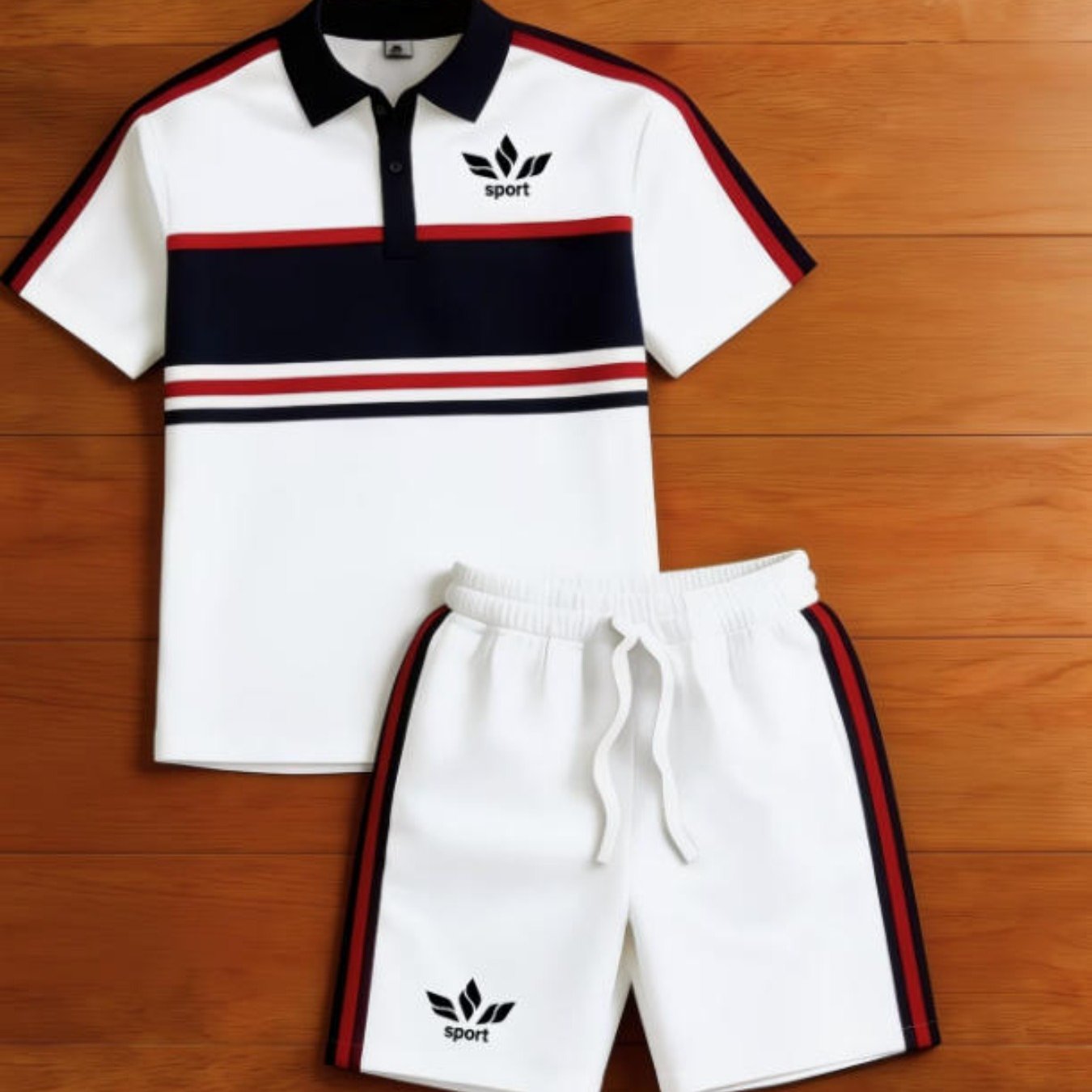 Shirt Men's Fashion Casual Striped Short Sleeve Top Shorts Set Men's Wear For Adults Men Casual Wear Sportswear