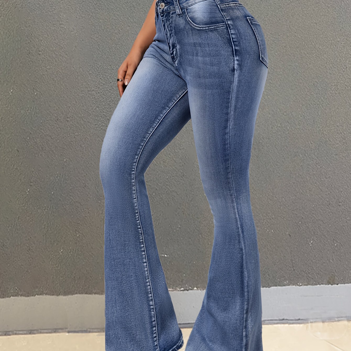 Stretch Flared Pants Denim Jeans