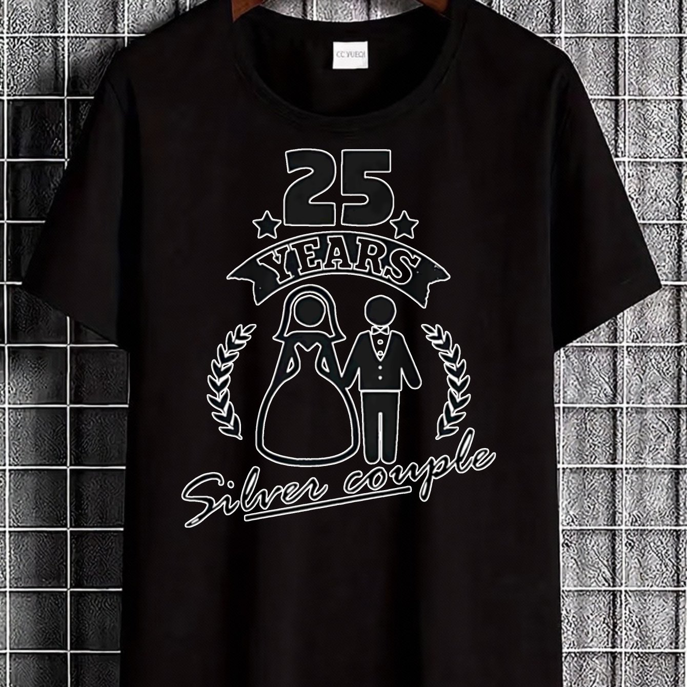 TEMU Men's T-shirt Anniversary Couple Celebration Gift For Him Summer And Spring Wear Perfect For Anniversary Gifts