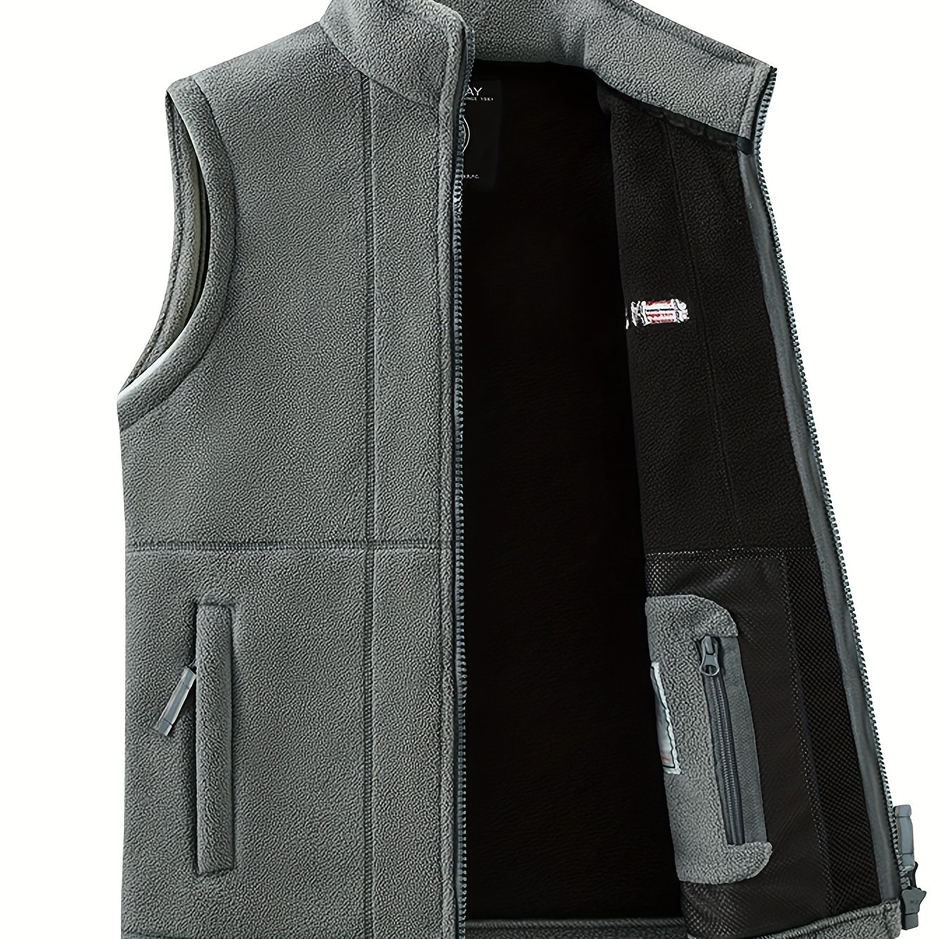 TEMU Men's Fashionable Fleece Vest With Jacket, Designed For Autumn And Winter, Featuring Fleece And Thickened Polar Fleece Jackets For