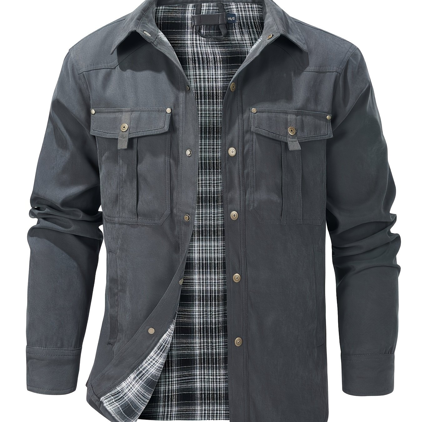 Men's Fashionable Casual Solid Color Work Jacket