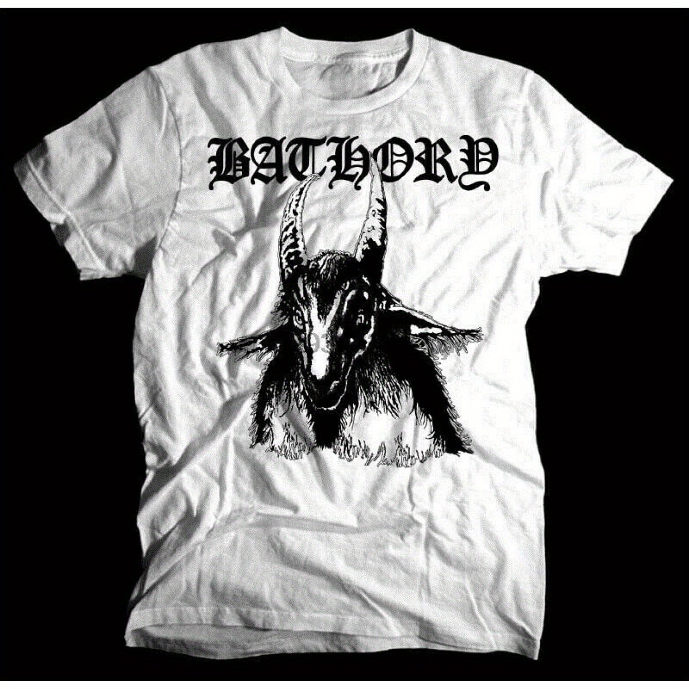 Bathory First Album 1984 T Shirt White Swedish Extreme Metal Band