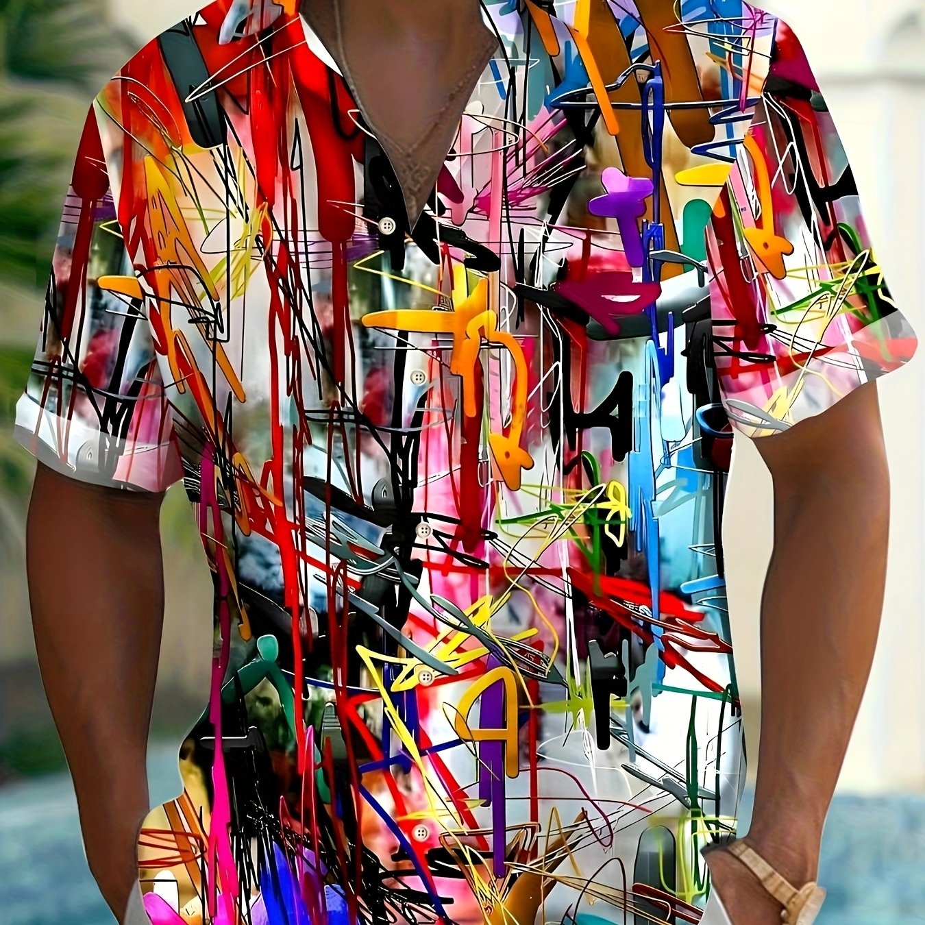 E-shop Herren-Sommerhemd mit Kurzarm Batikdruck