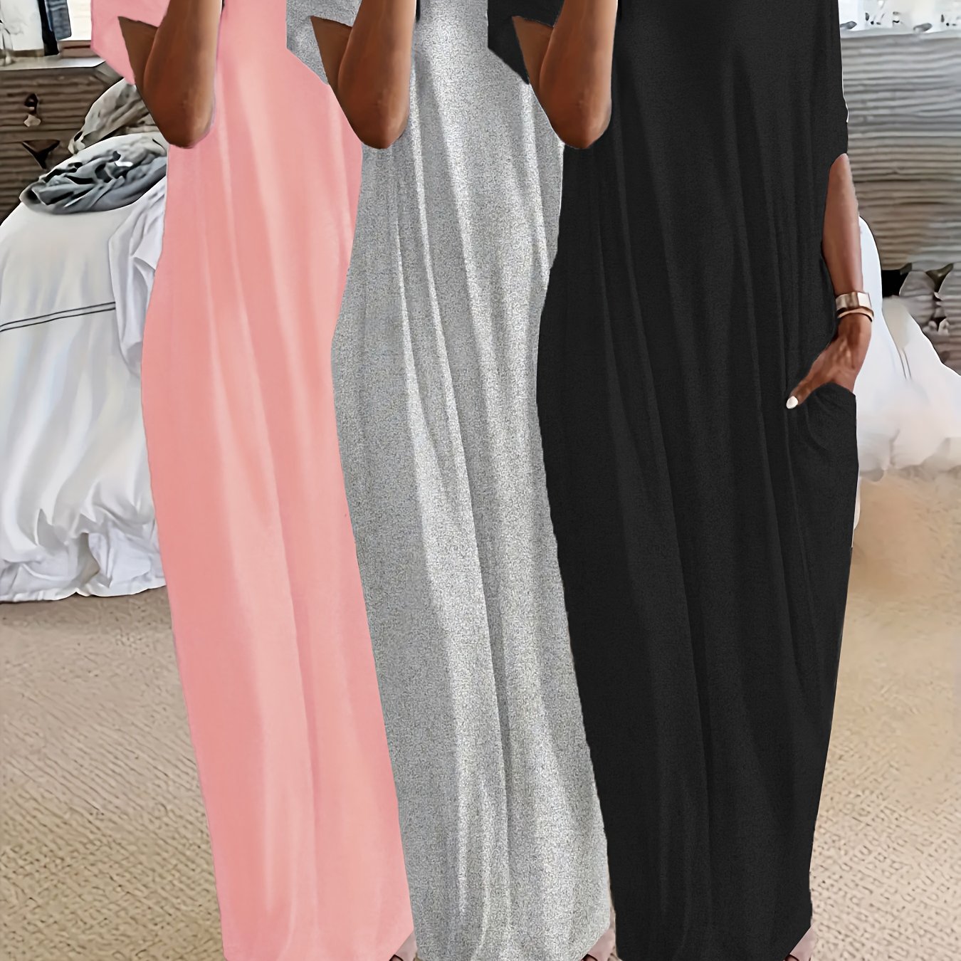 TEMU Grande Taille, 3 pièces Chemises de Nuit Femme Grande Taille Imprimé, Vêtements de Détente Ultra-Confortables