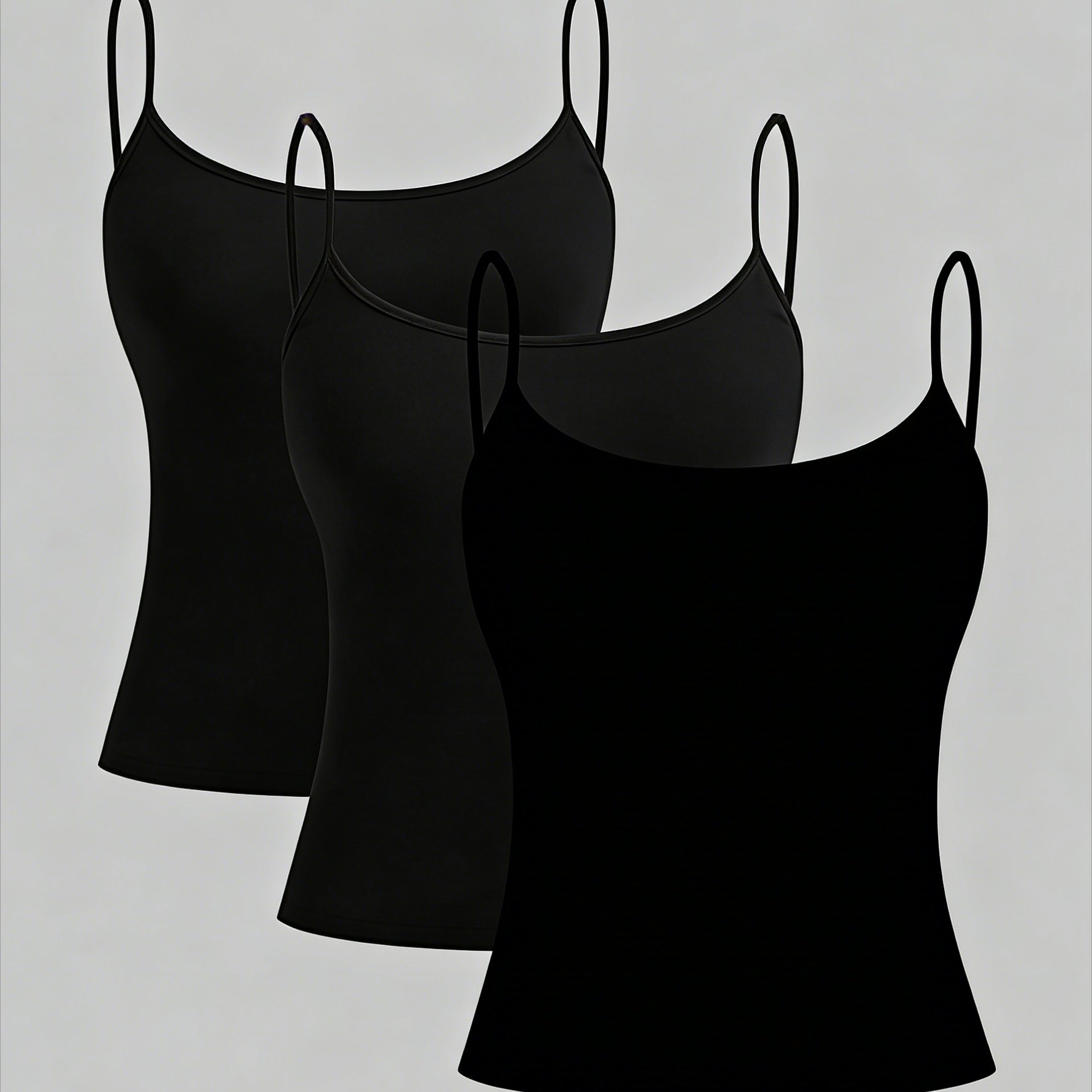 TEMU 3pcs/set Casual Slim Women's Sling Top Vest Women's Summer Undershirt Women's Slim -neck Small Sling Women' Color
