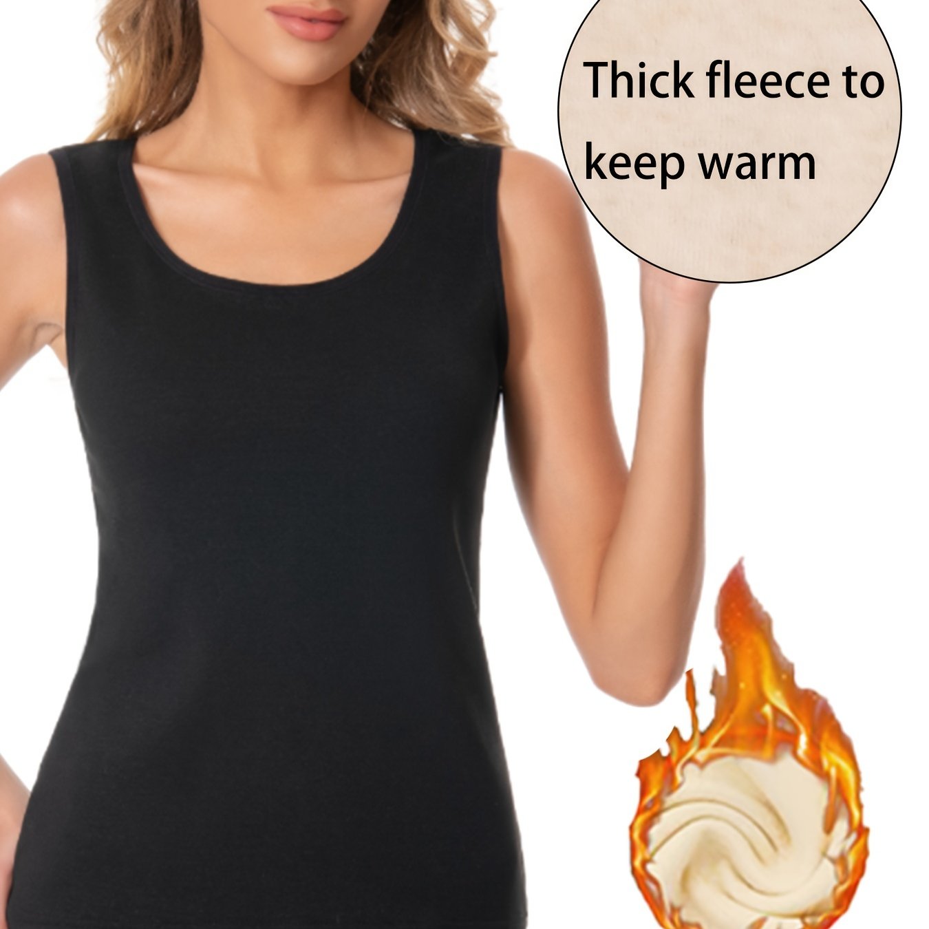 Image of Women's Autumn And Winter Thickened -lined Warm Vest Comfortable Base Layer Underwear