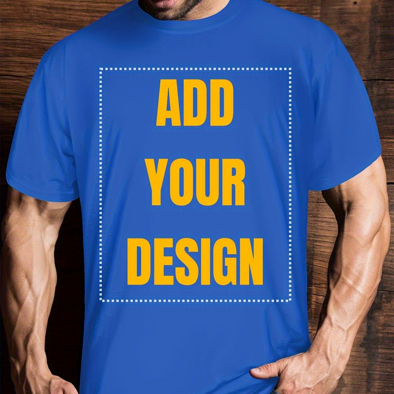 TEMU Custom Men's T-shirt - 3d Short Sleeve, Quick-dry Breathable Fabric, Ideal For Team Building, Dance Groups, And Couples - Machine Washable Crew