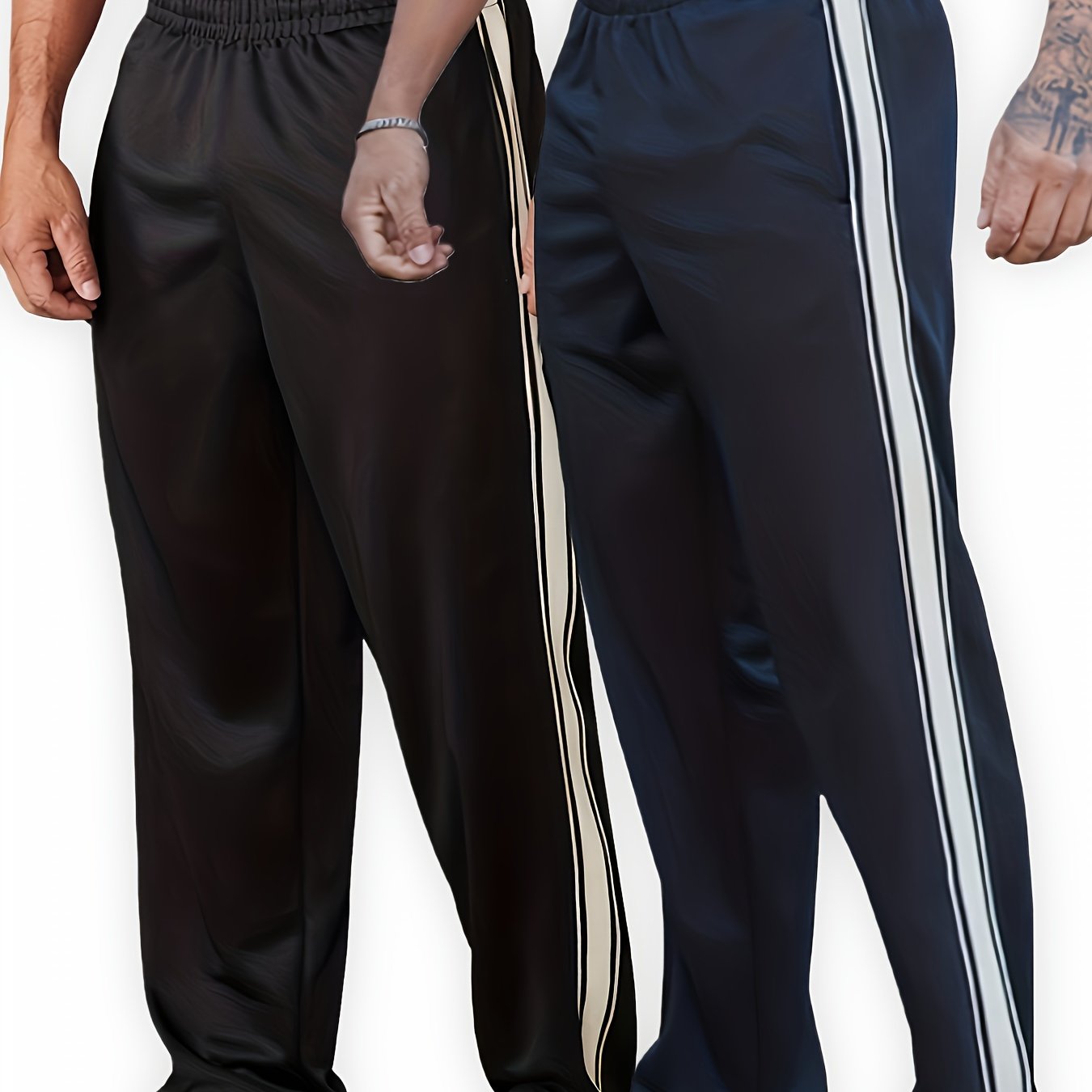 Image of Spring And Summer Men's New Loose Casual Sports Pants Two-piece Mixed Color Set Two-piece Outfit, Plus Size