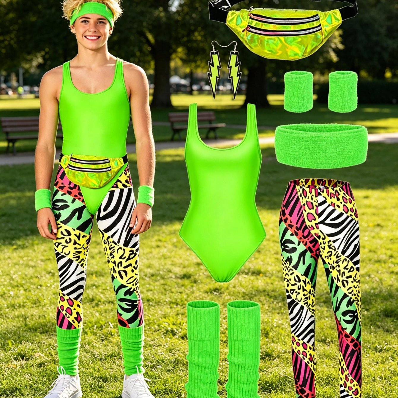 Image of Outfits 1 Set Of Retro Clothing For S, A 7pcs Set Of 80s Style Clothing, Very Suitable For Teenage Clothing, Is For , For