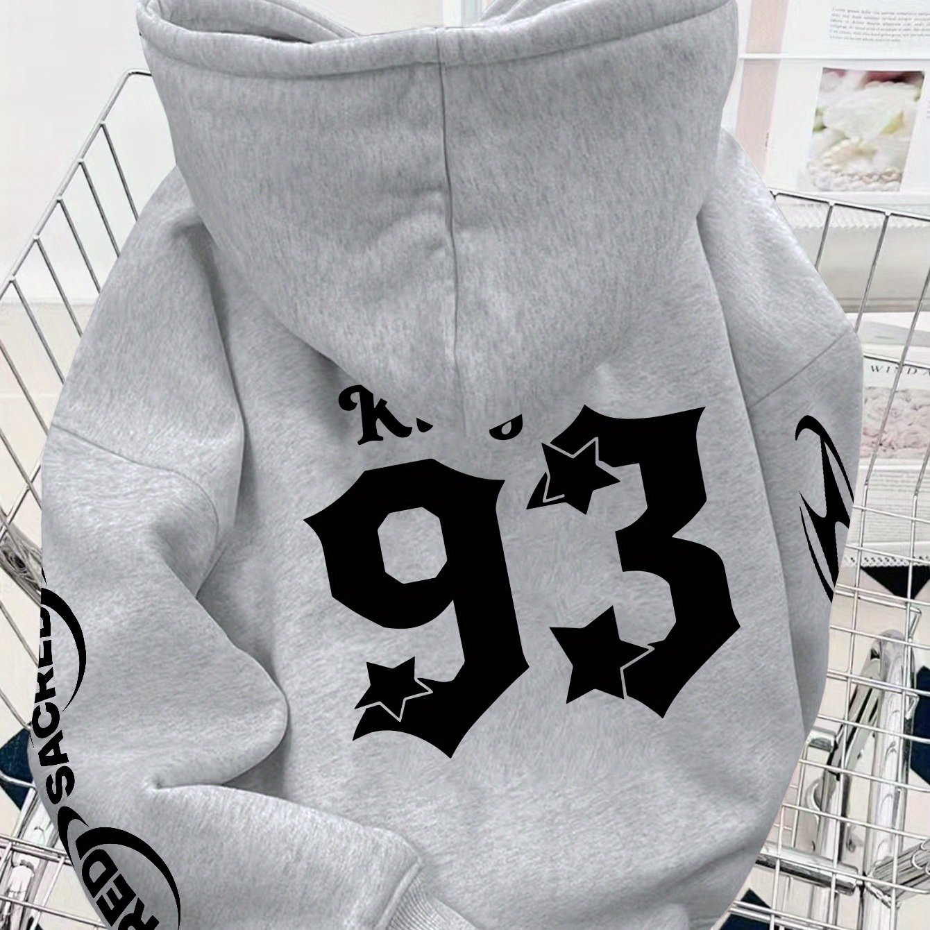 TEMU Sweat à capuche épais en peluche pour homme - Veste de couche extérieure avec plusieurs imprimés géométriques abstraits, adaptée à et à l'hiver,