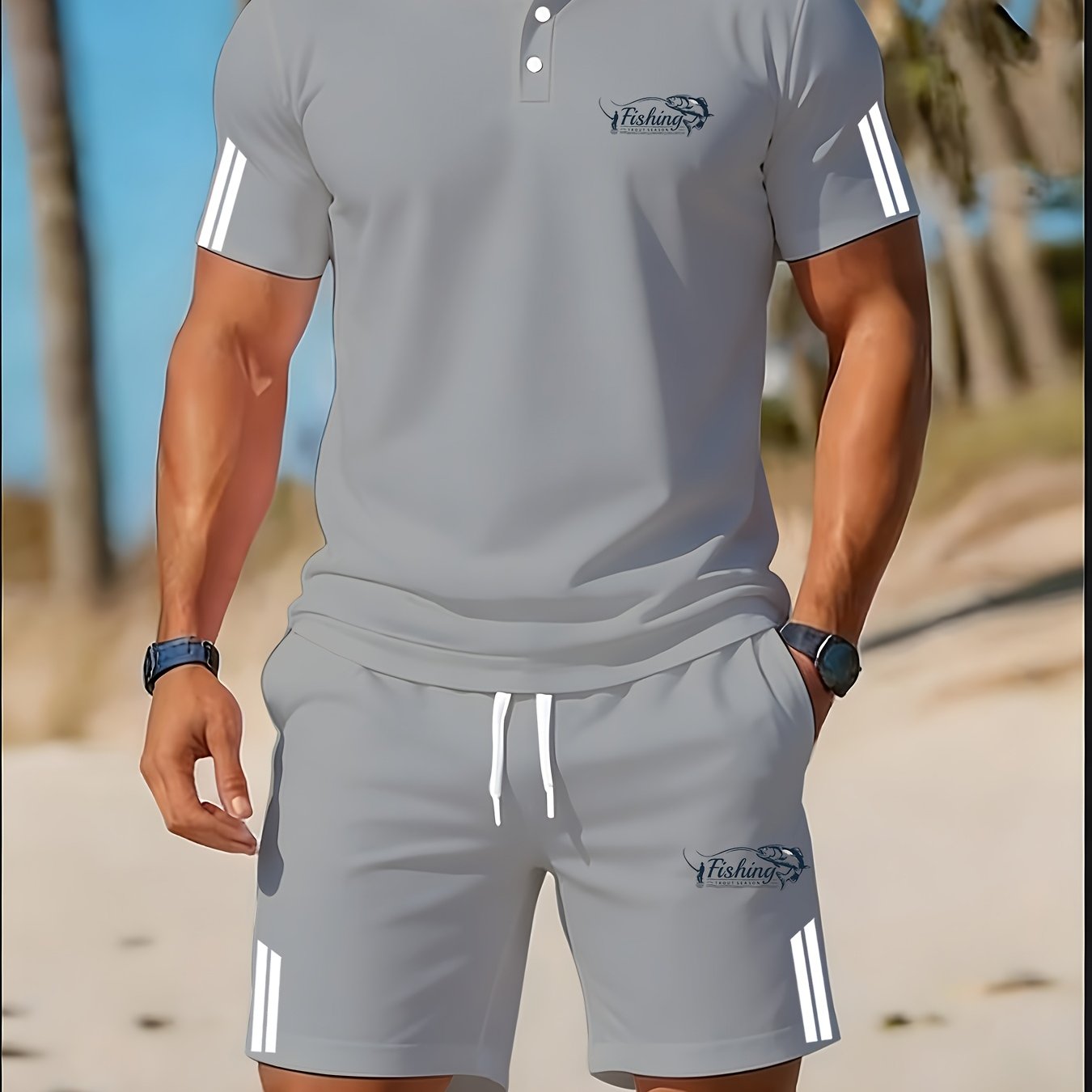 Men's Golf Set For Summer, Perfect For Casual , Dates, And Light Outdoor Activities
