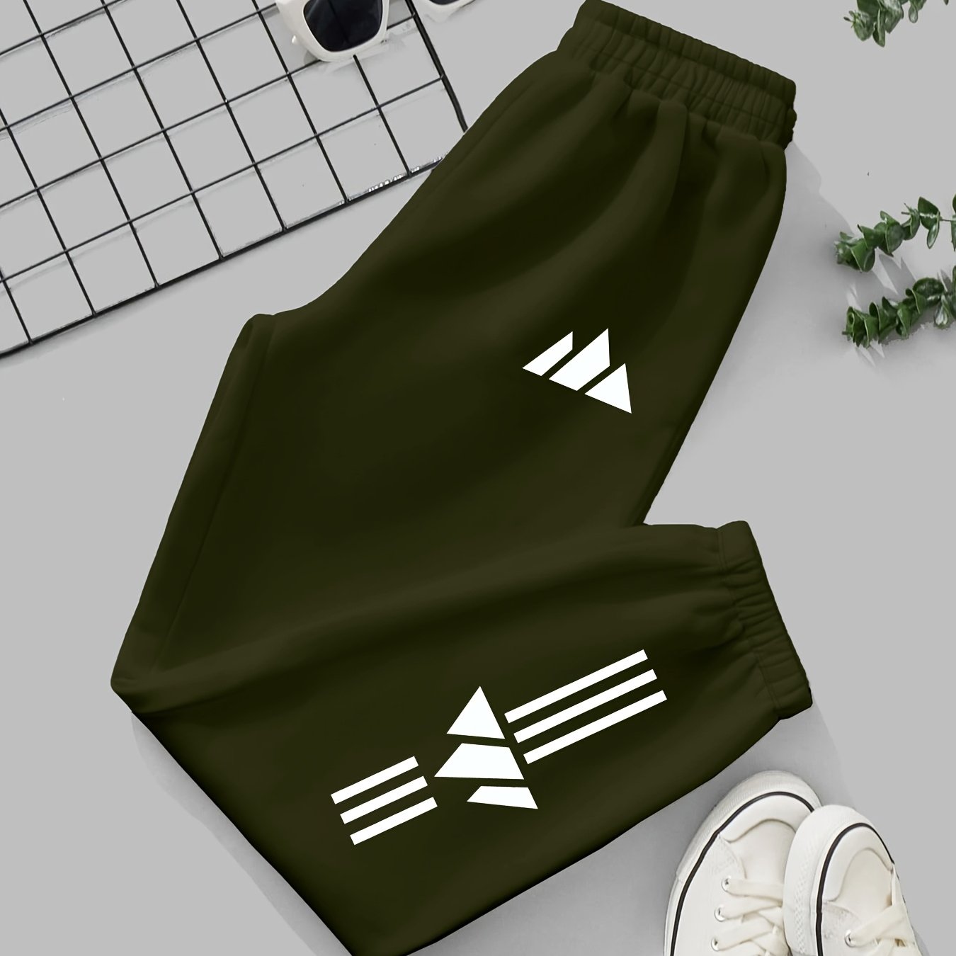 TEMU Women's American Geometric Sweatpants, Loose Fit Casual Long Pants, Streetwear Joggers