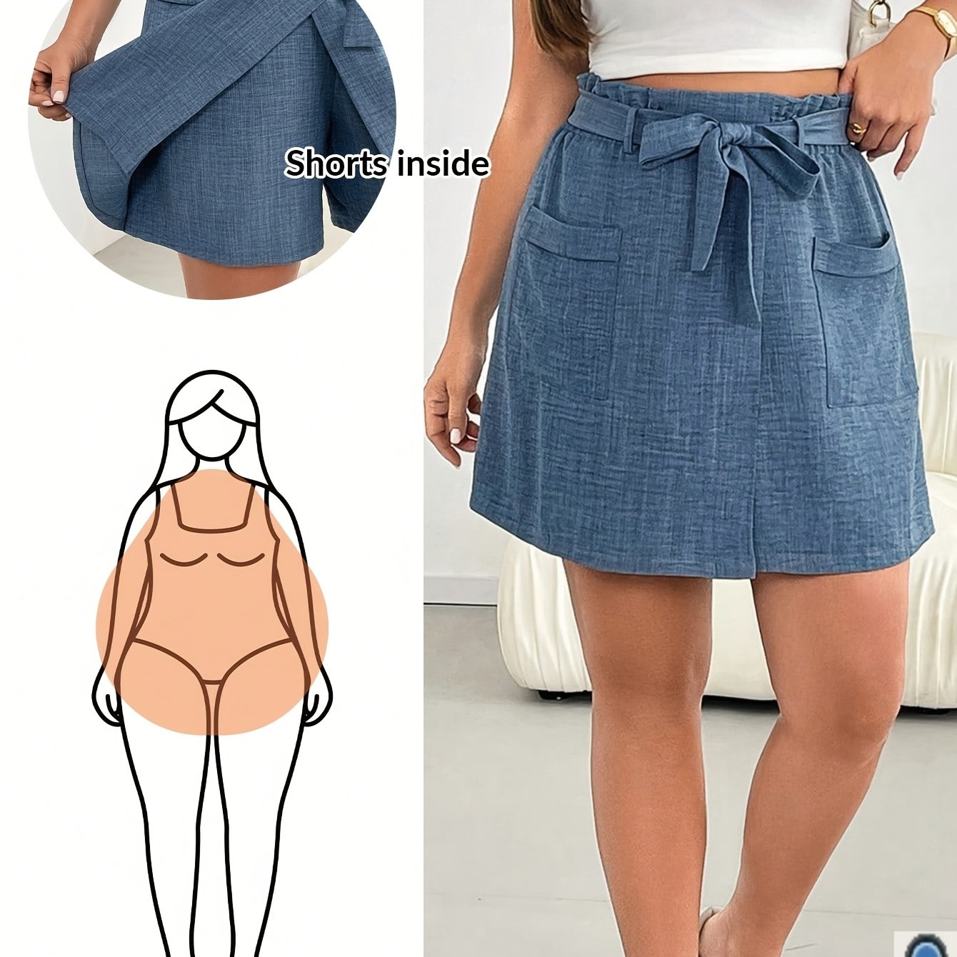 TEMU Plus Size - Plus Size - Plus Size Women's Spring And Summer Fashion Casual Loose Comfortable Daily Cool Lightweight Fabric Elastic Waist Shorts,