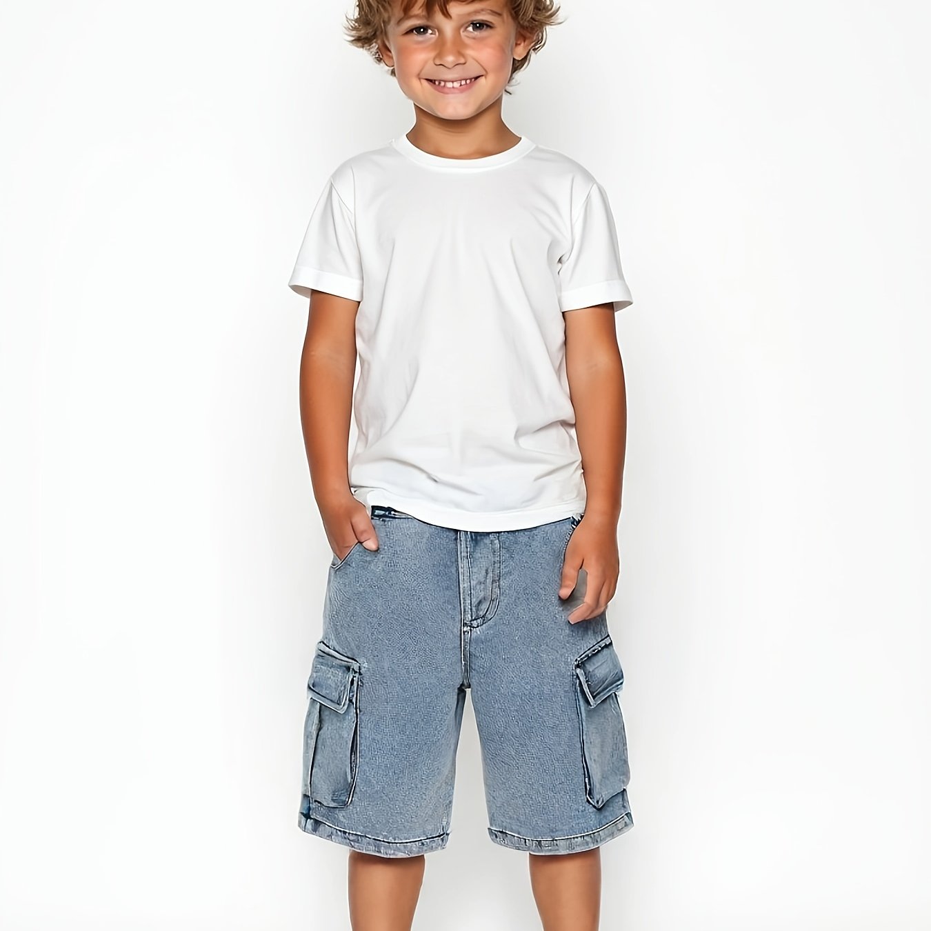 Jean pour garçon, style slim coupe ajustée décontracté et tendance,, polyvalent, adapté à toutes les occasions, tous…: retailer-supplied image