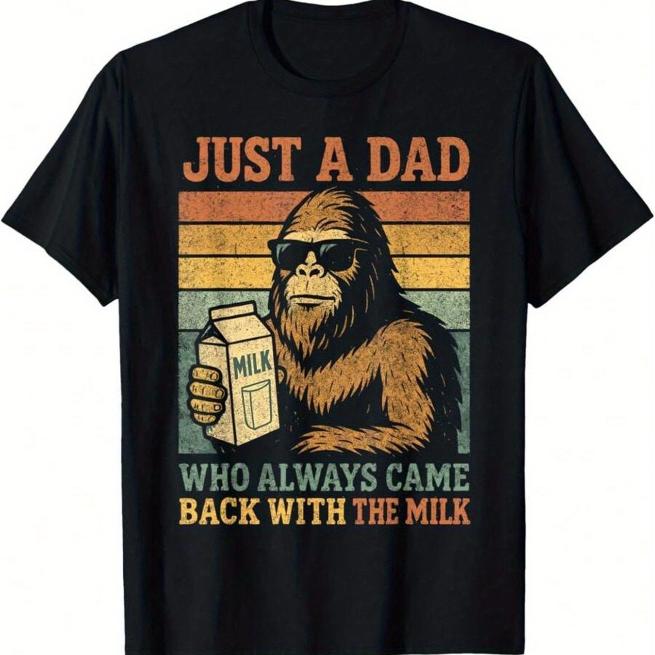 TEMU T-shirt "Just a Dad Who Came Back with " (jpg) - T-shirt confortable à imprimé graphique, idéal pour toutes , et en extérieur