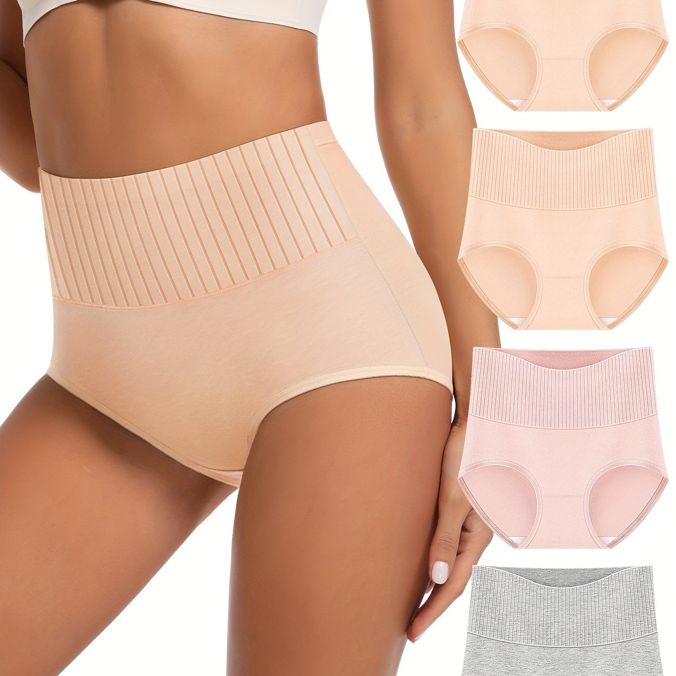 Stylish Panties High Waisted Tummy Control Plain Intimates - Temu