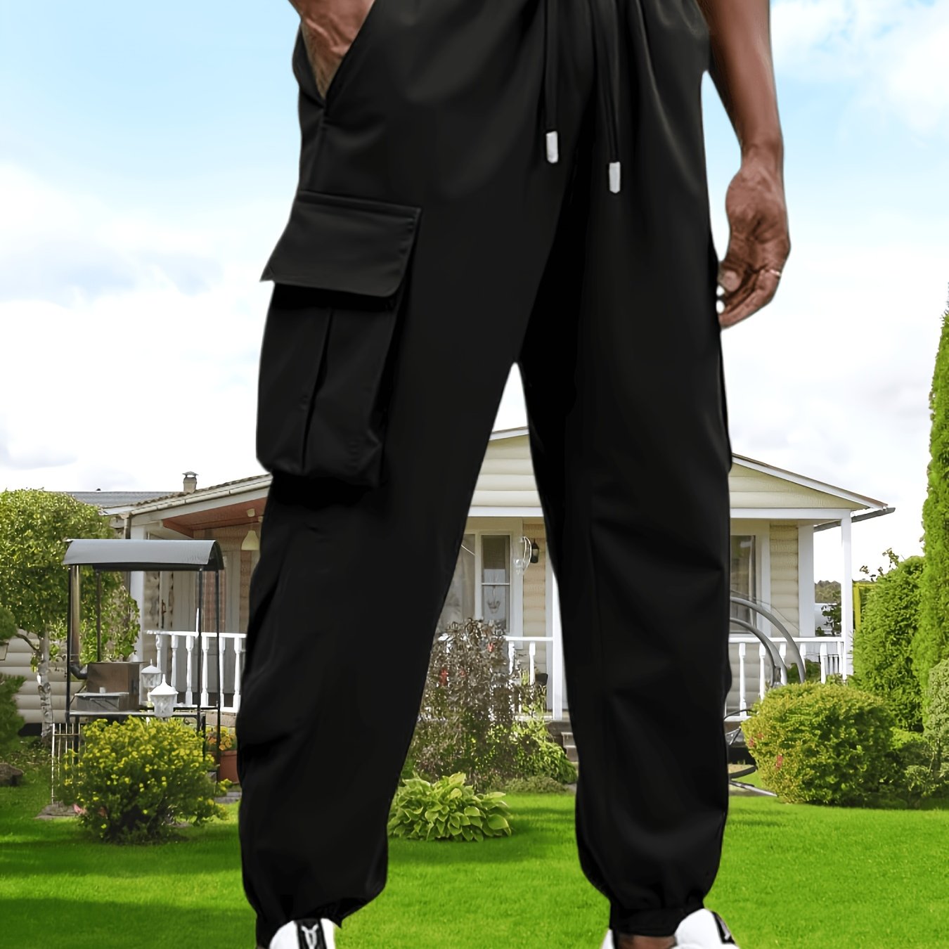 TEMU Men's Casual Cargo Pants, Youth Sport Pants, Loose-fit Workwear For A Look