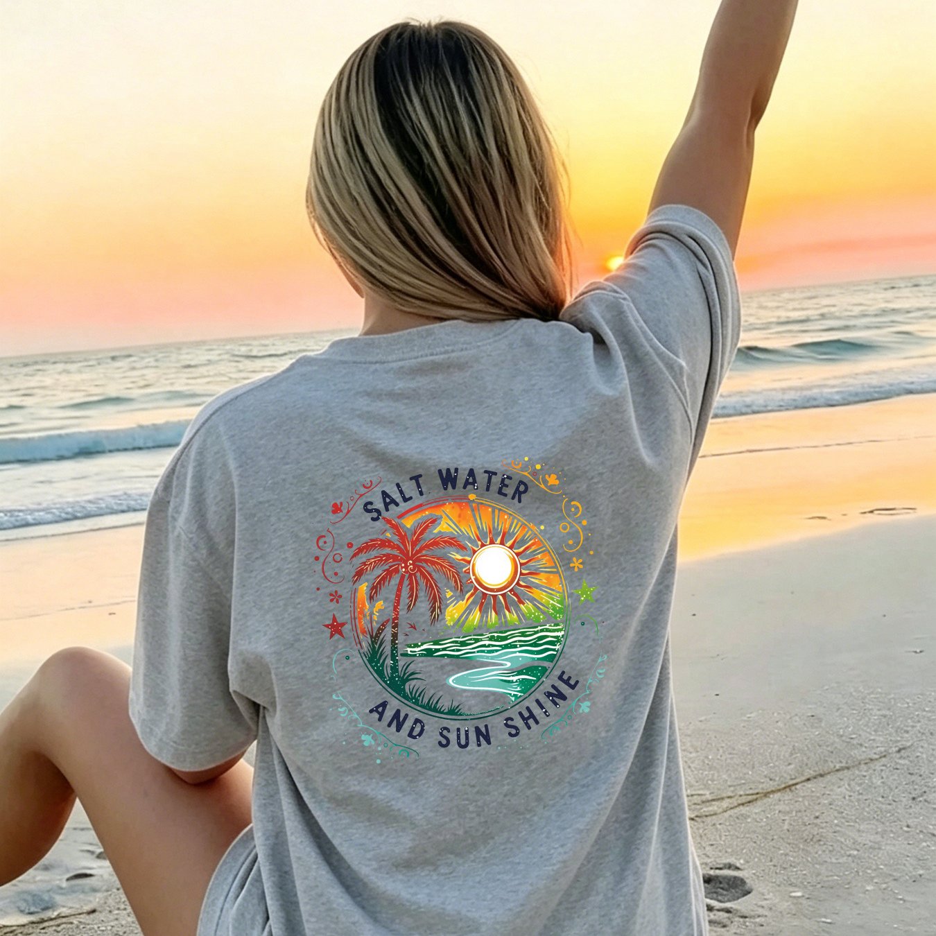 Summer Women's Casual Oversized T-shirt - Lightweight Fabric With Vibrant Designs, Perfect For Beach Vacations & Daily Relaxation | An Ideal Gift For Women Aged 18-35