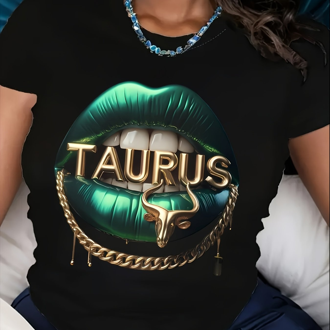 TEMU For A Women's T-shirt Featuring A Lips Design With And In , Designed With Neck. A Stylish And Gift For Special
