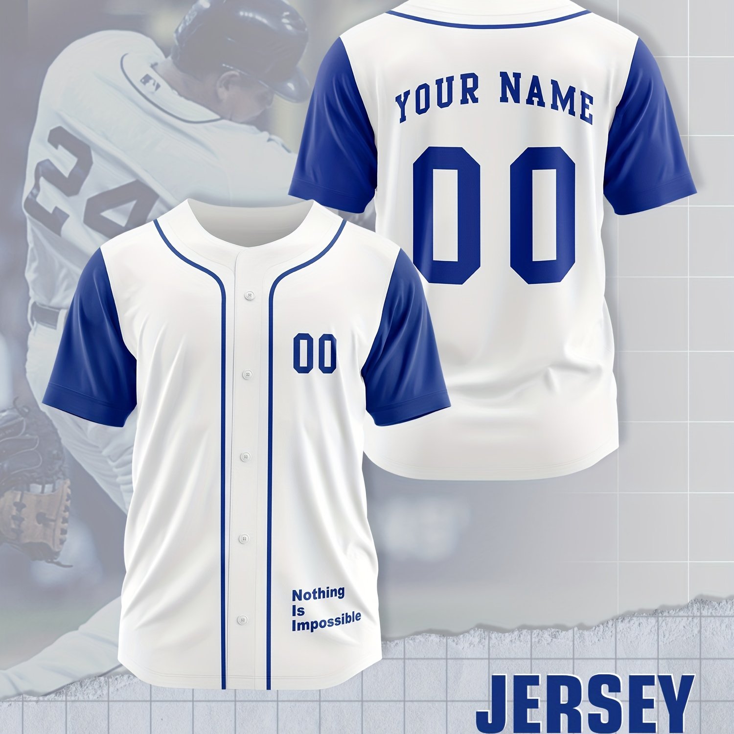 TEMU Custom Baseball Jersey - Personalized With Name & Number, Fit For Sports & Casual