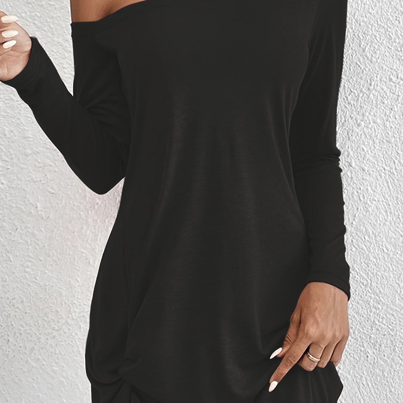 Image of Solid /winter Long-sleeve Kink Design Women's Dress