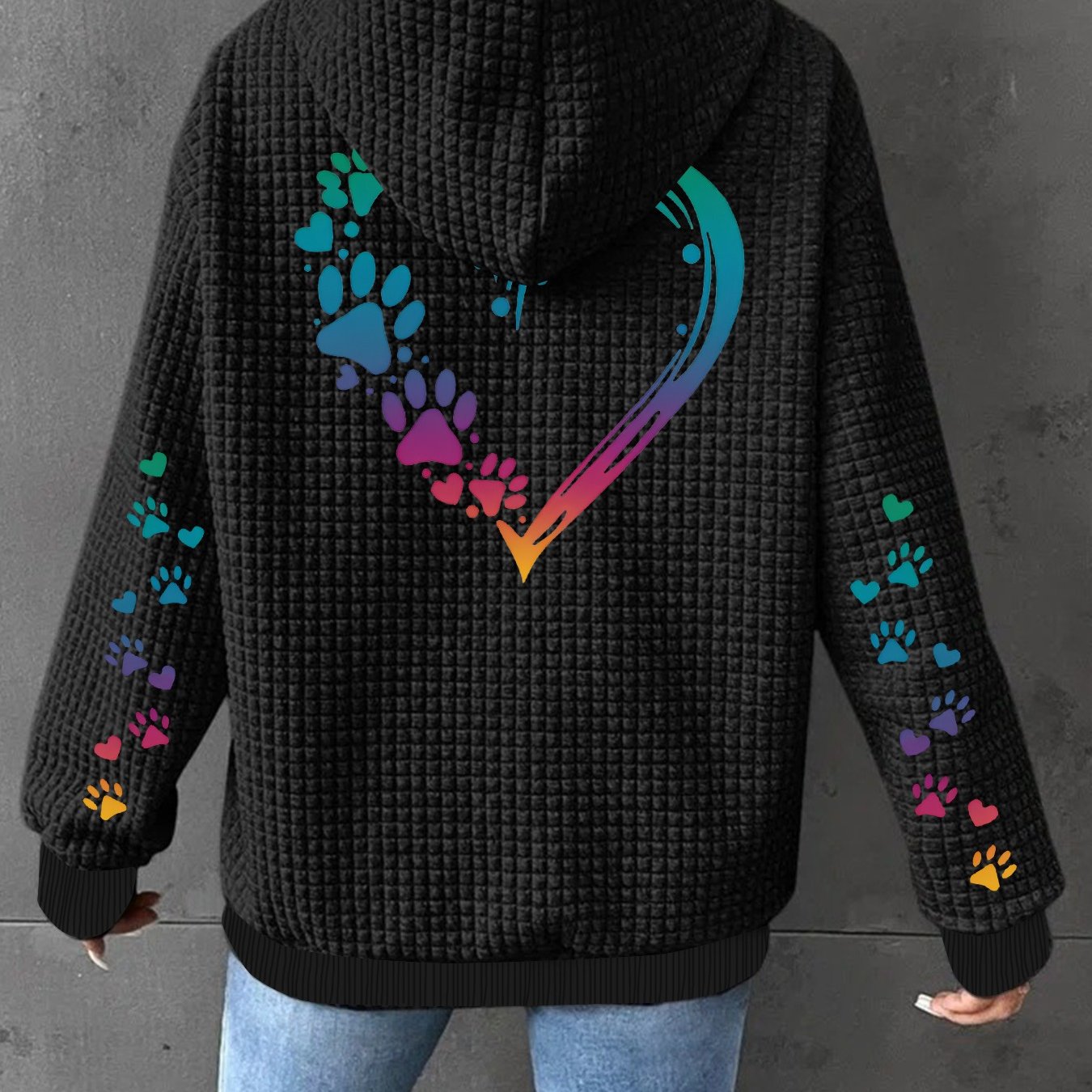 TEMU New Fashionable And Comfortable Waffle Women's Jacket, Zipper Hooded Casual Thin Comfortable Coat Women, Women's Tops Casual Sports Jacket