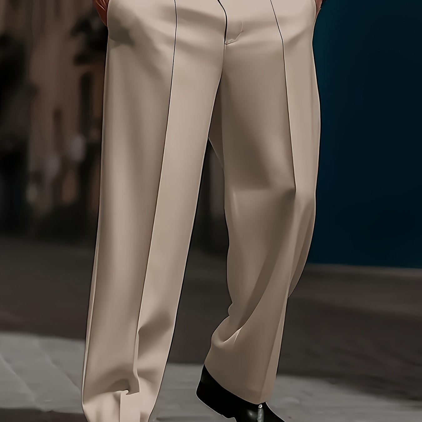 TEMU Pantalones formales y de negocios para hombre de talla grande - Pantalones cómodos elásticos, pantalones de oficina de pierna para todas ,