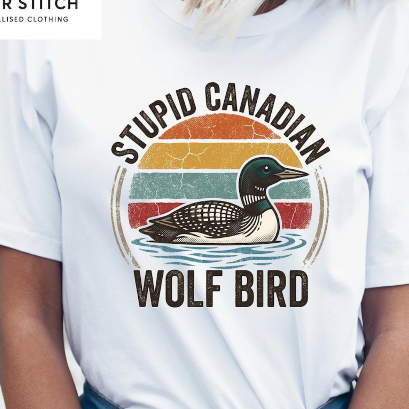 Men' Canadian Wolf Bird Hockey T-shirt - Meme Tee With Heated Print, Loose Fit Casual Shirt Suitable For Wear, Machine Washable For Fans & Book Lovers Gift
