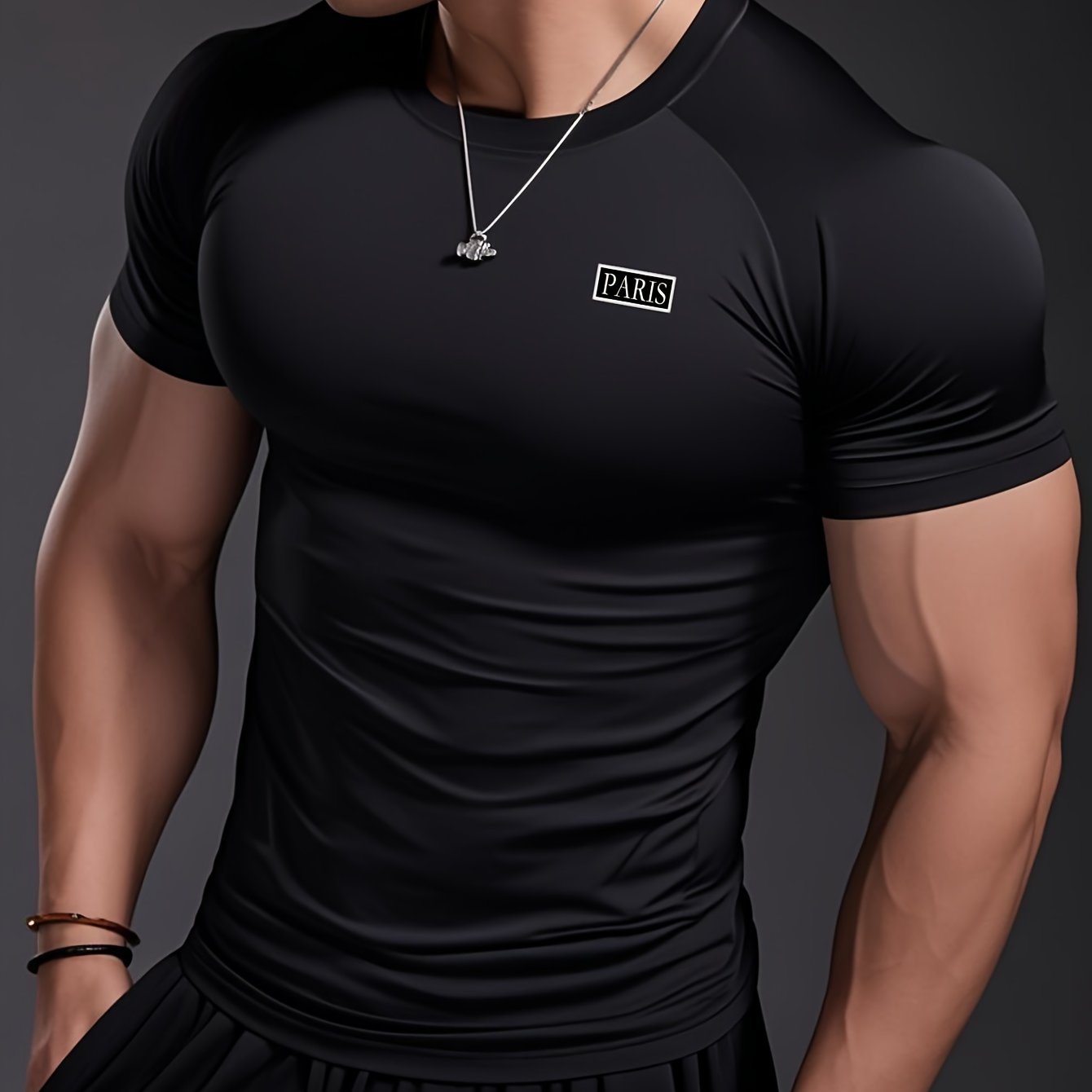 E-shop Herren T-Shirt mit Paris-Motiv-Druck, bequemes Grafik-T-Shirt, Sommerkleidung für Herren, Herren-Outfits