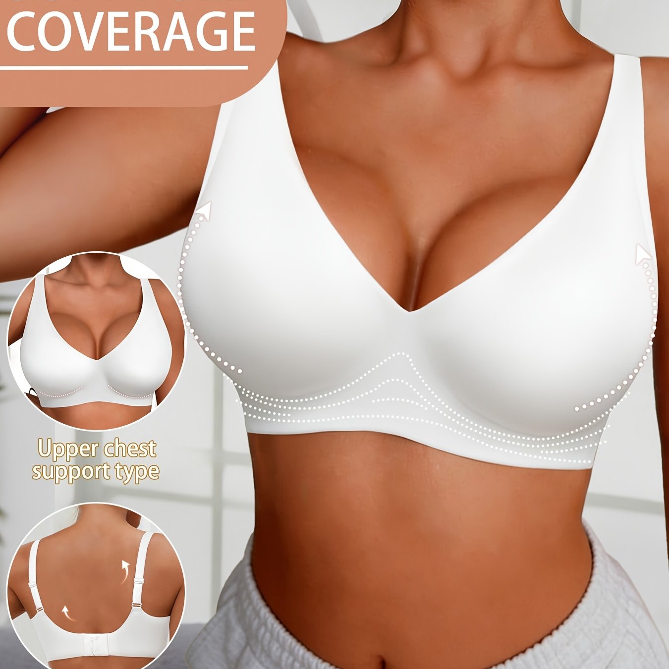Elegant And Fashionable Plus-size Women's Wire-free Bras, Style, Lightweight And Form-fitting S Bras