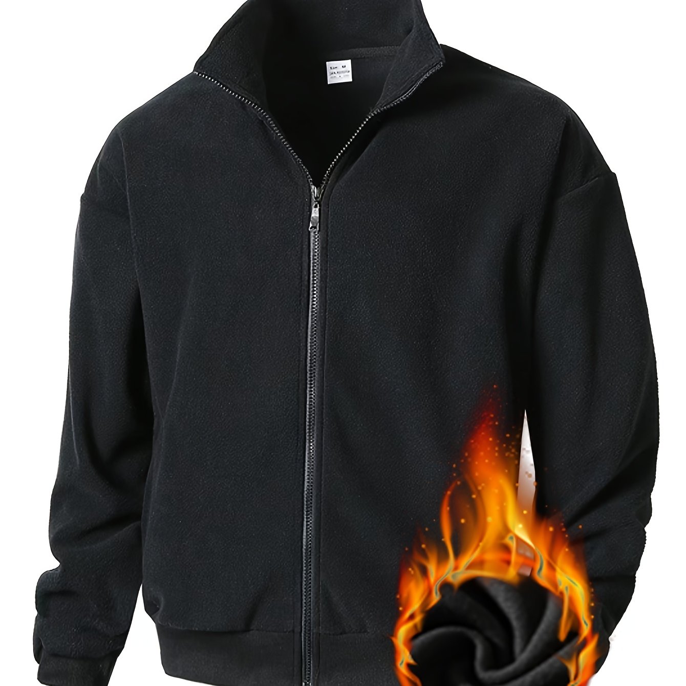 TEMU Sudadera deportiva de exterior para hombre, diseño holgado con forro, cuello y estructura tipo cárdigan para otoño/invierno, ideal para fitness,
