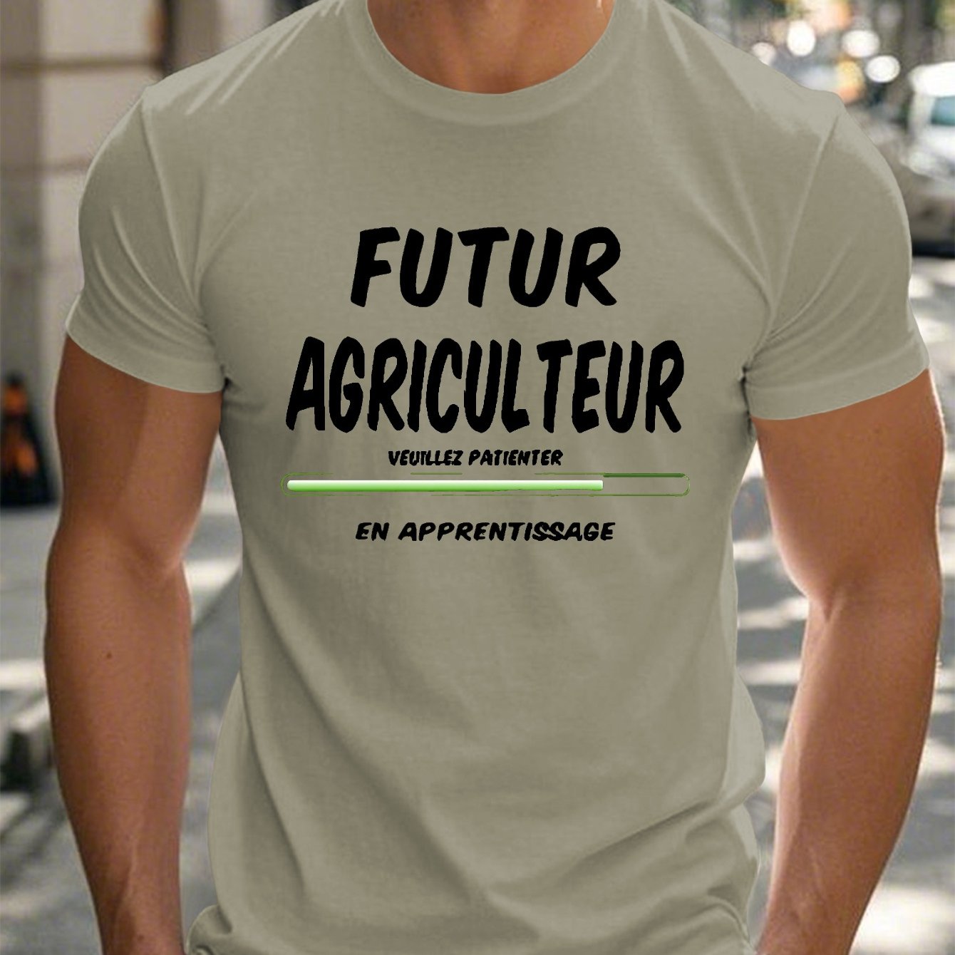 TEMU T-Shirt Homme Thème Agriculture Française - Haut Décontracté Manches Courtes pour Été, Idéal pour les Agriculteurs