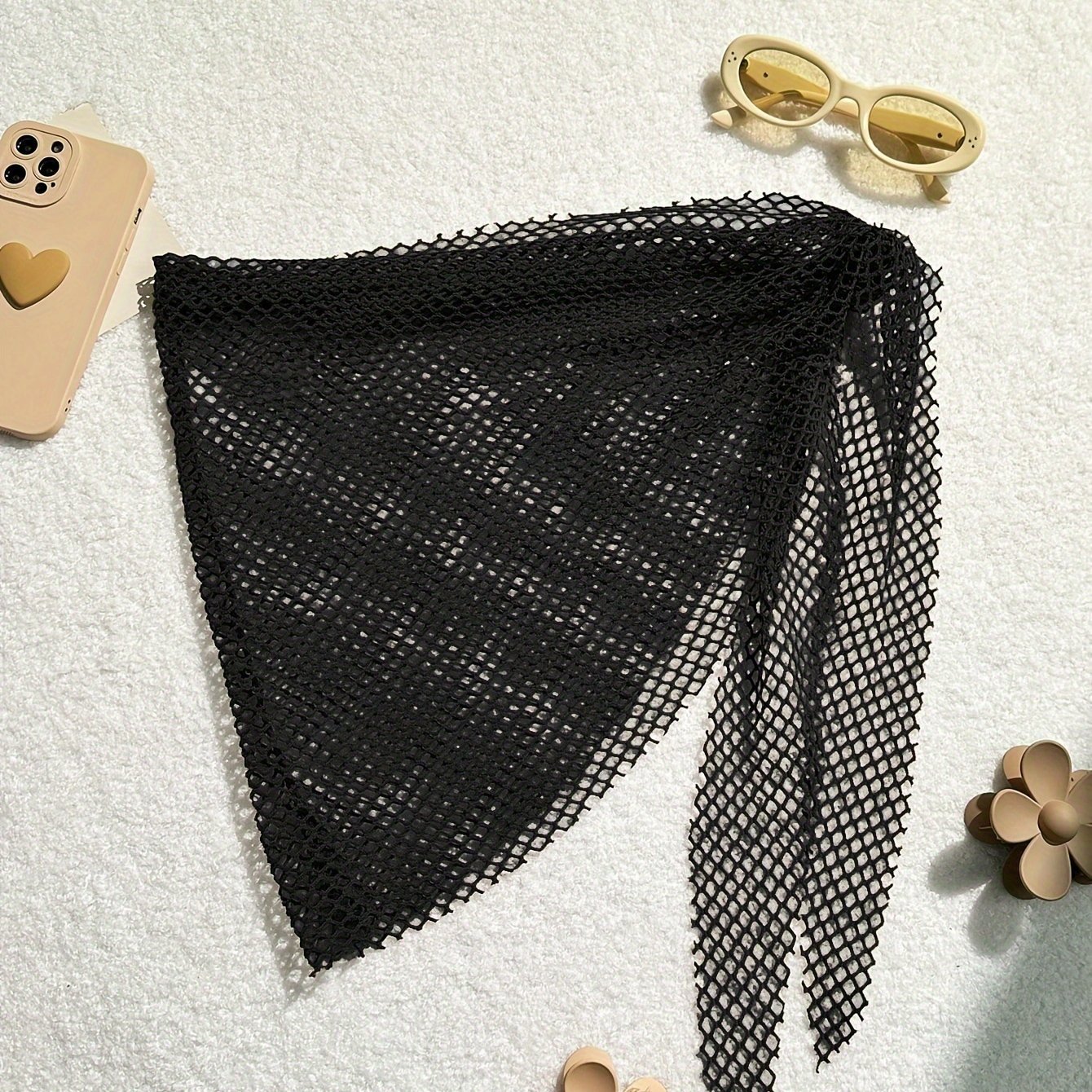 Image of Sexy Mesh Beach Skirt, Semi-transparent Cover-up, Suitable For Music Festivals, Beach Swimming And Vacation