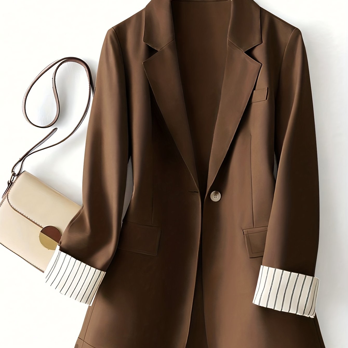 E-shop Frühling/Herbst Neue Damen Gestreifte Patchwork Regular Blazer