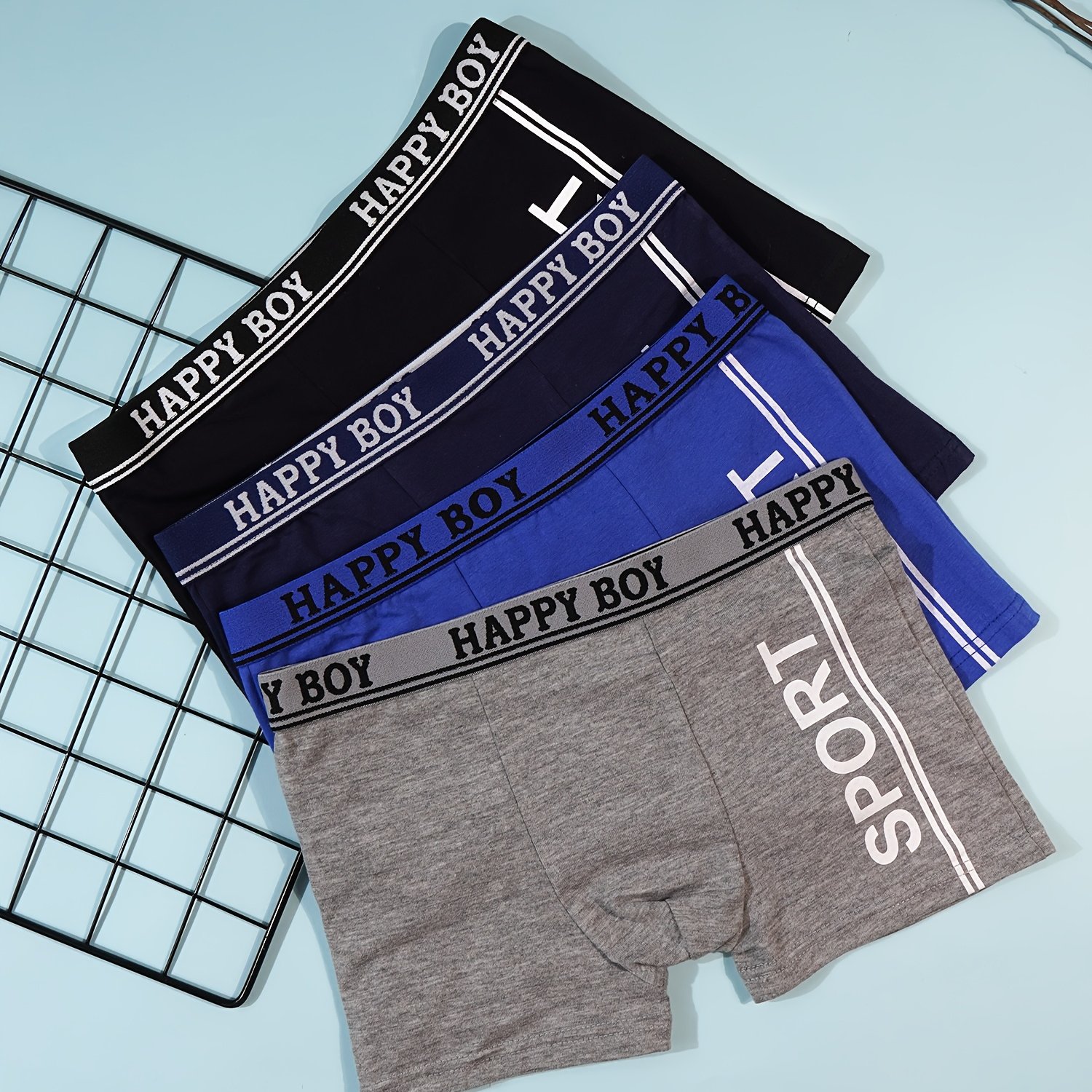 4pcs Boys' Sports Briefs, Mid-large Size, Soft, Comfortable, Stretchy, Breathable Boxer Briefs For Kids