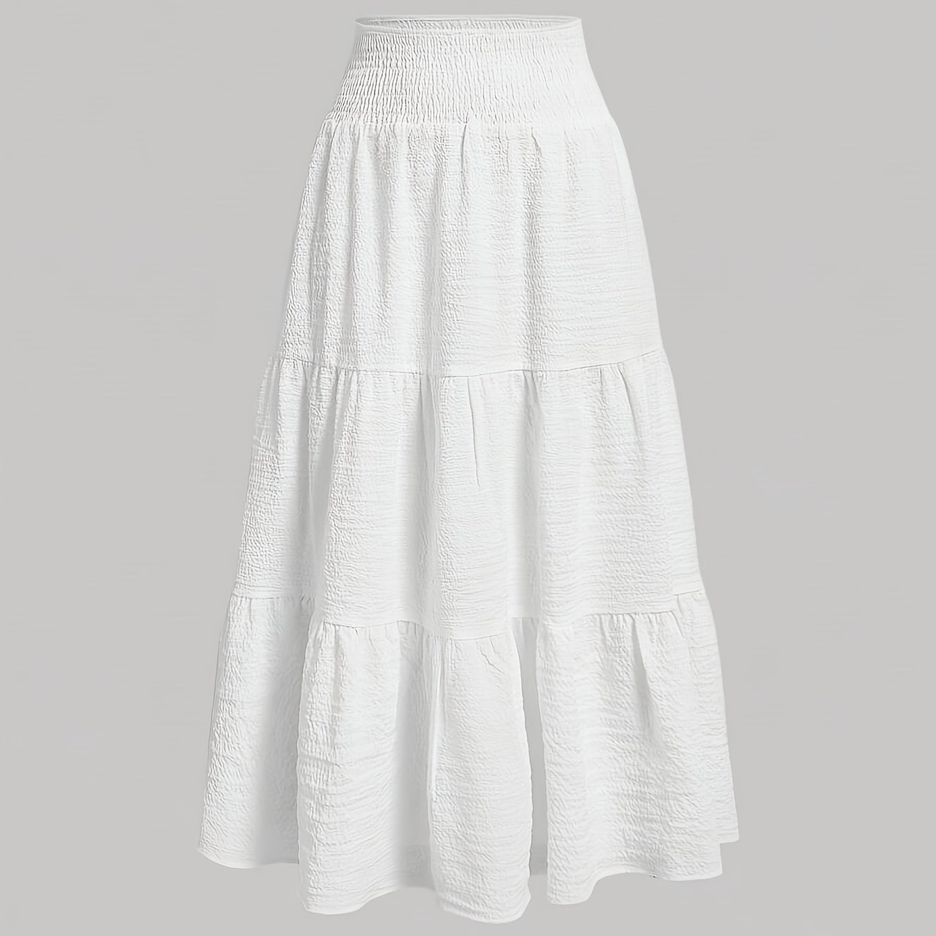 Image of Elegant Long-length Polyester Pleated Skirt With Hem - , No Belt, Fashion, Regular Fit, Lightweight Fabric, Everyday Skirt|classy Skirt|polyester Fabric