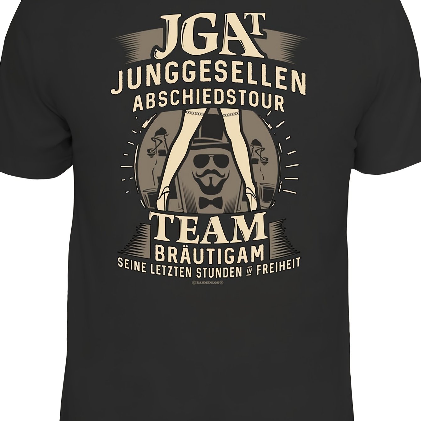 Image of Bachelor Party T-shirt - Frameless Round Neck Casual Crewneck Suitable For Team, Groomsmen Gifts, Machine Washable Wedding Apparel, Fit For Themed Events & Bachelor Nights