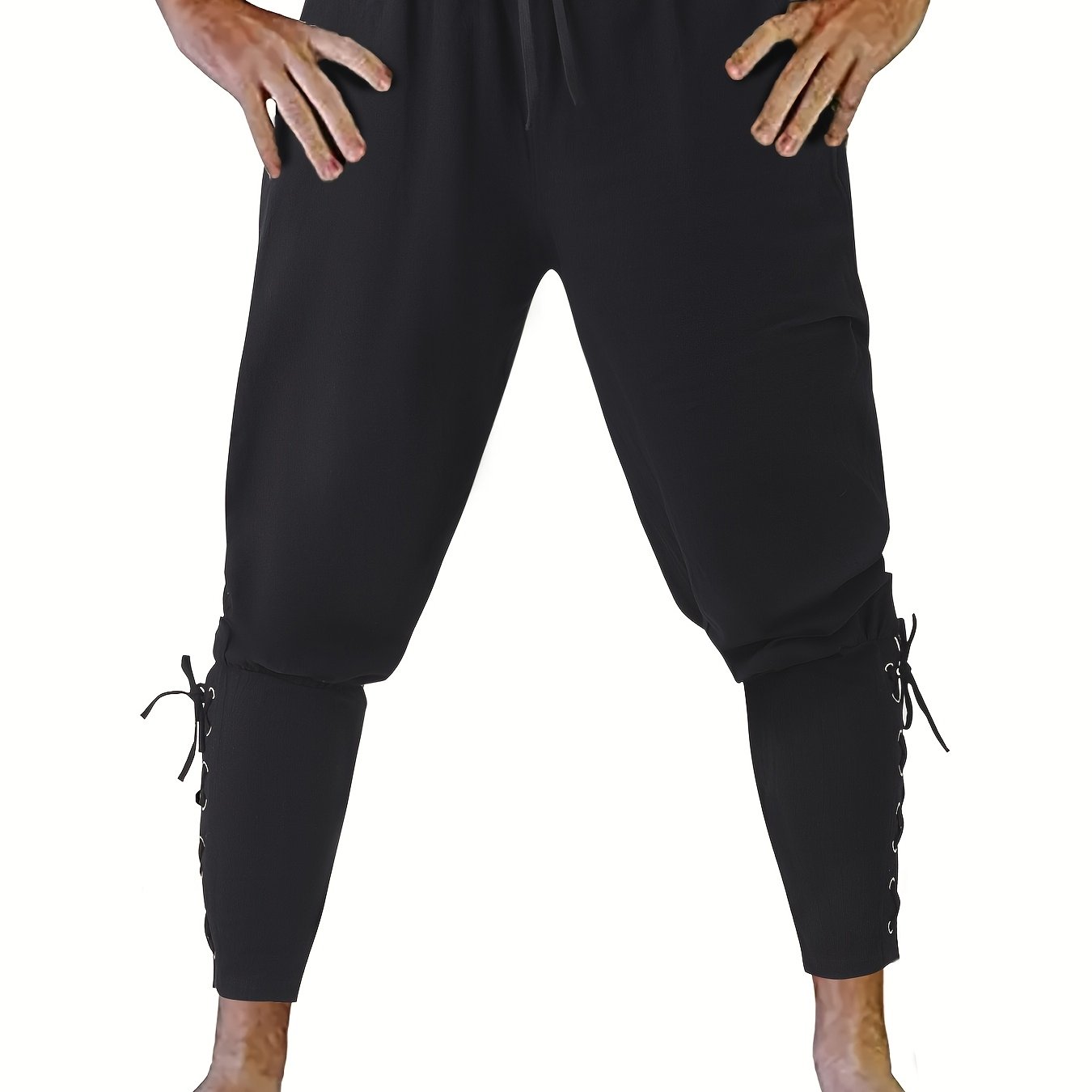 E-shop Lässige Piratenhose für Herren | Hochwertige, gewebte Leinenhose, locker geschnitten, lang | 95% Leinen, 5% Polyester | Mit Kordelzug in der