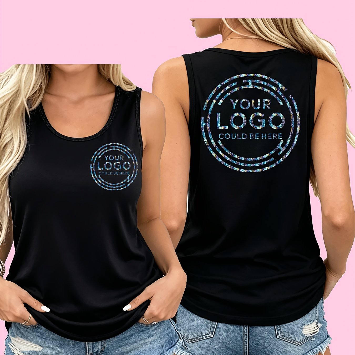 TEMU Custom Women's Top, Ladies' Fashion Casual Tank --2 Sides