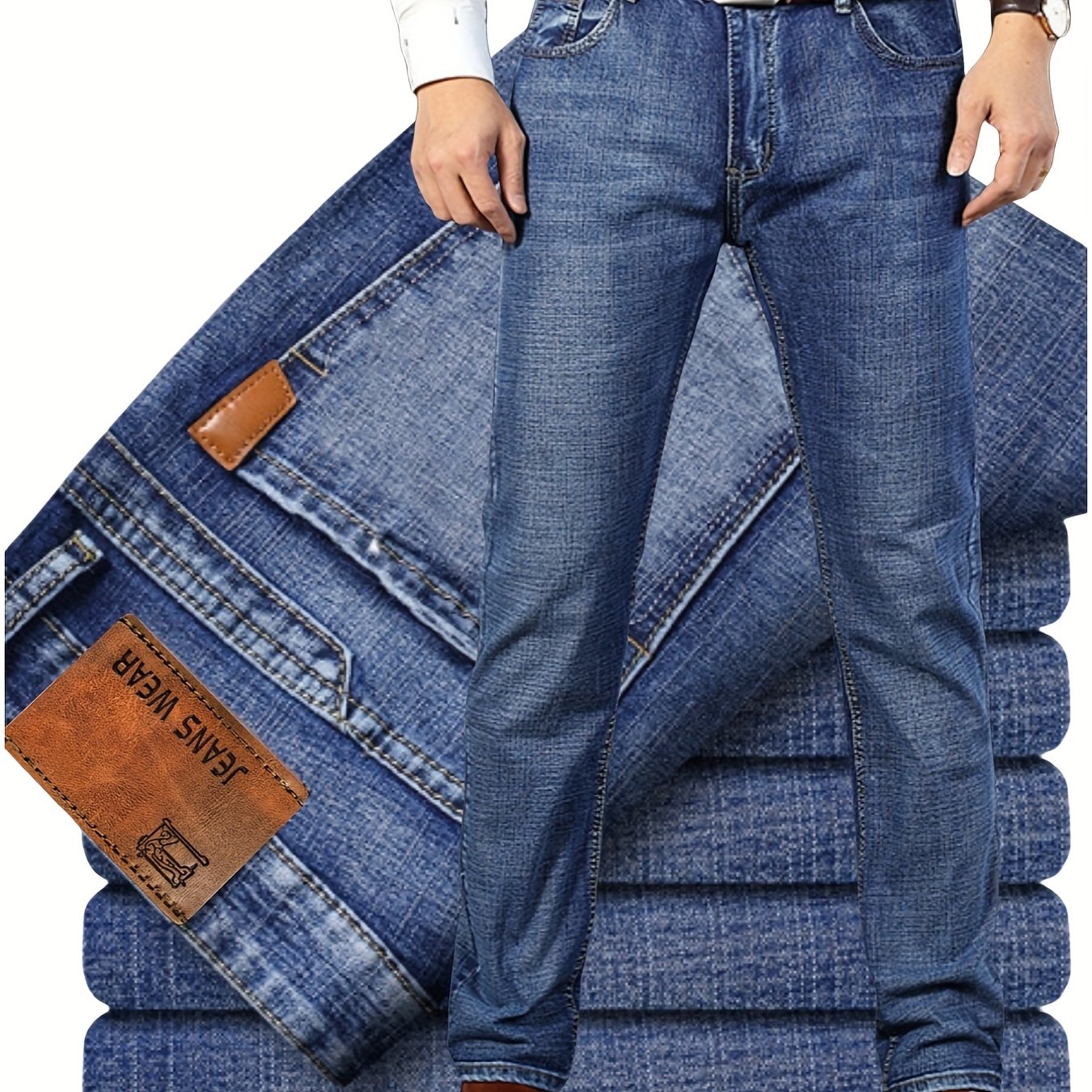 Men's Plus Size Stretch Denim Full Scan Wash Durable Warm Work Wear