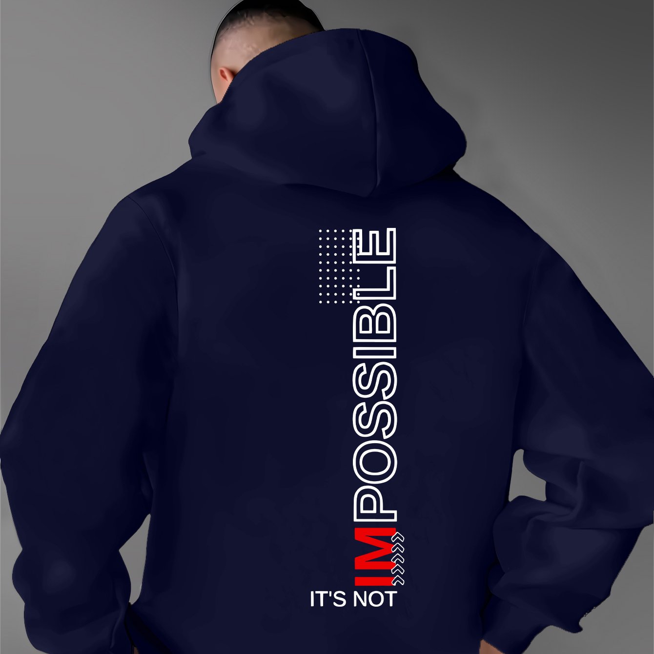 TEMU Minimalist Letter Style Fashion Trend Men's Hoodie - Men's Hooded Sweatshirt