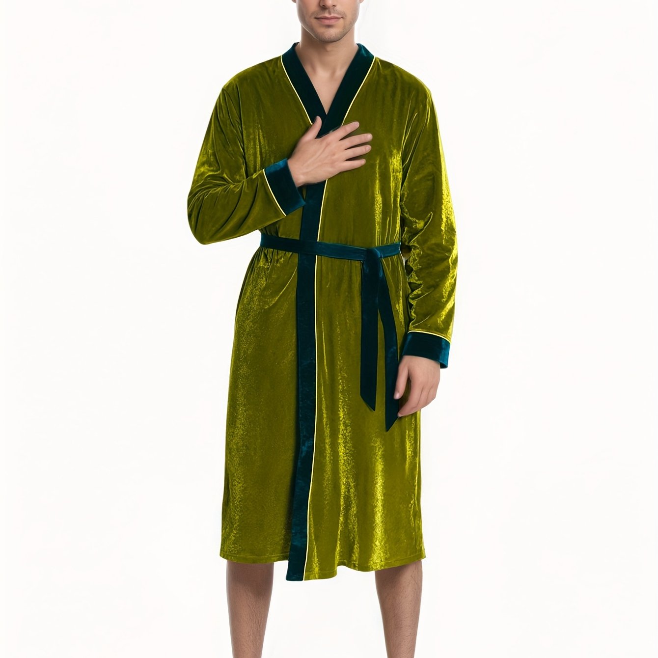 E-shop Frühlingsmode Herren- und Damen-Luxus-Loungewear Plüsch Koreanischer Samt und Satin-Glanz - Unisex Partner-Roben | Gürtel in der Taille mit
