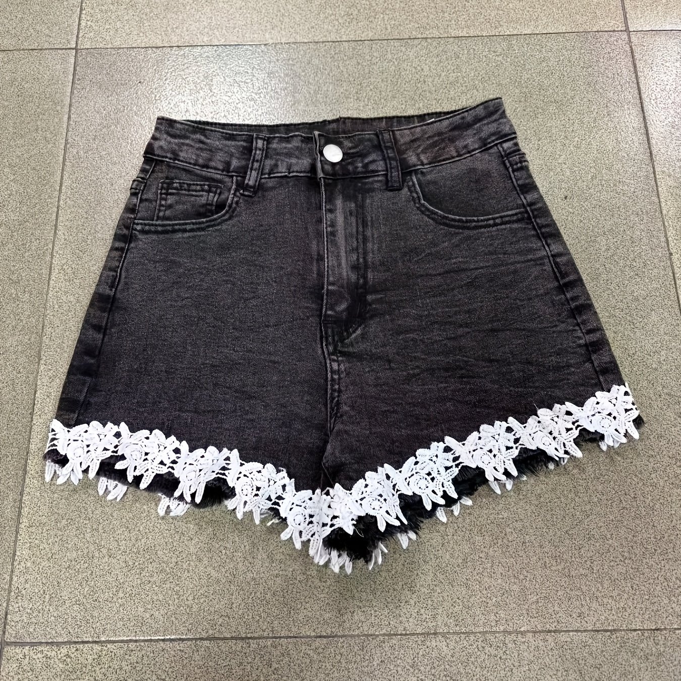 Women's Lace Denim Shorts