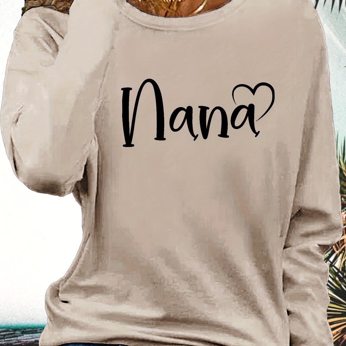 TEMU T-shirt à manches longues avec imprimé de lettres "" pour et l'hiver