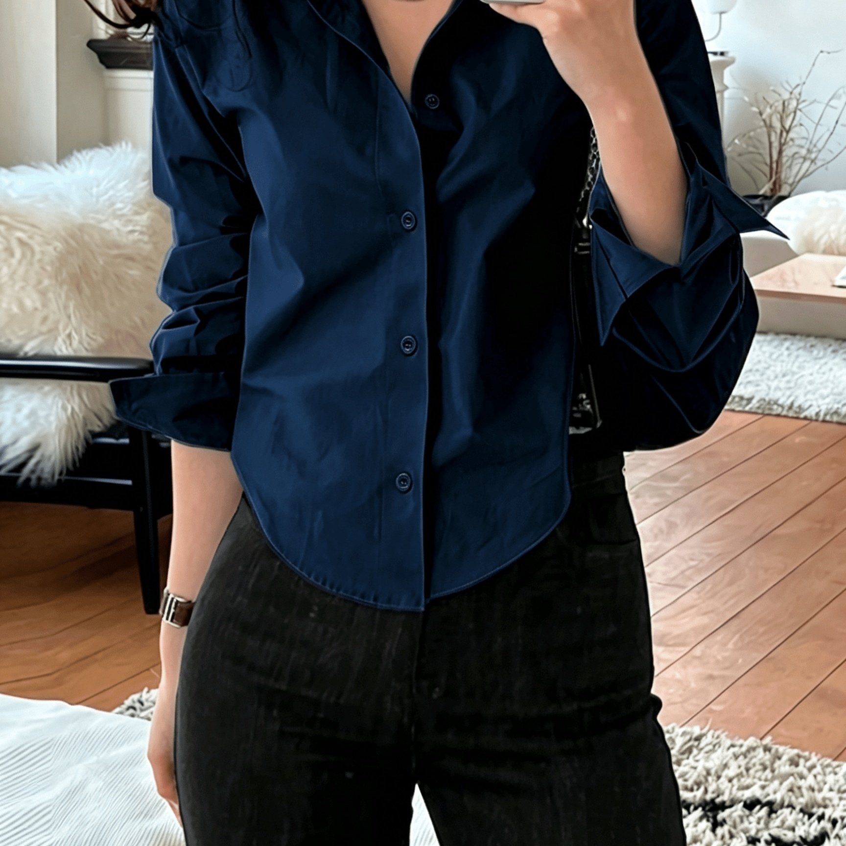 TEMU Women's Fashion Spring/summer New Arrival Casual Short-length Long-sleeve Shirt